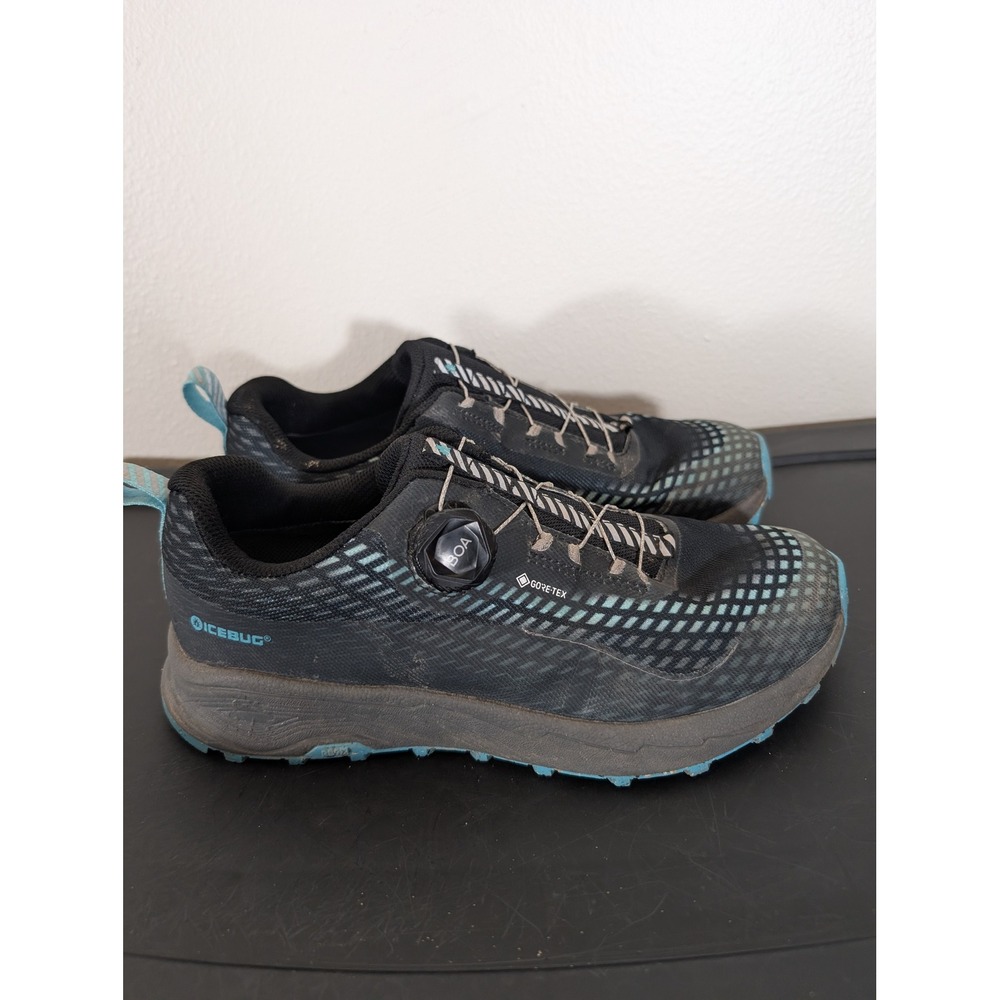 Icebug Haze RB9X GTX Mens Size 9 Gore-Tex BOA Trail Running Shoes Black Blue